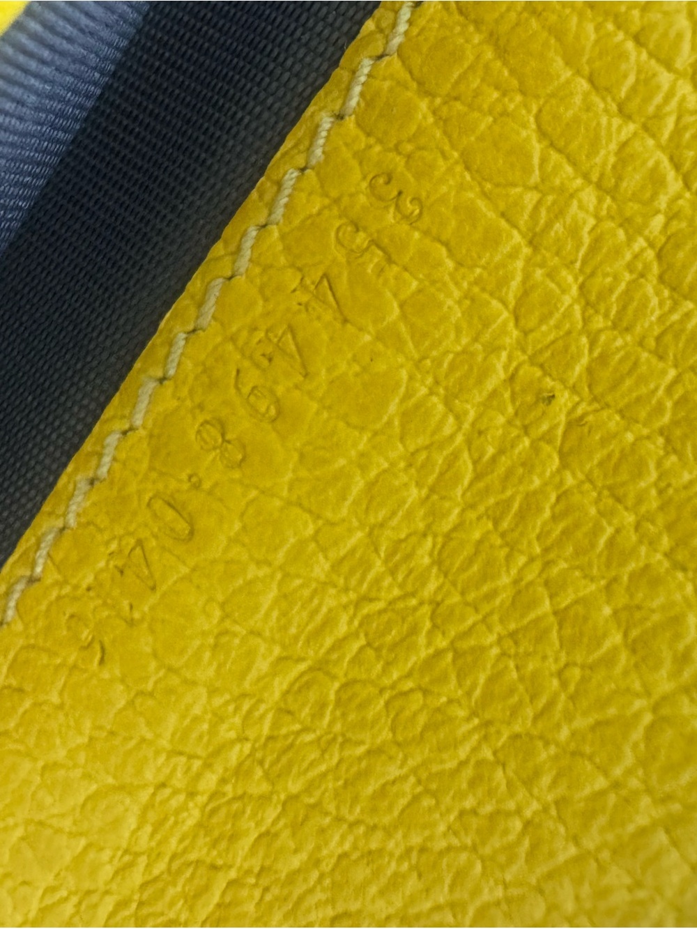 Gucci Yellow Pebbled Leather Chain Crossbody Wallet - Picture 5 of 12